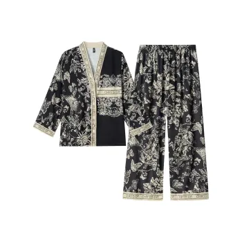 Shanghai Story Pajama Set Women's Smoke Ink