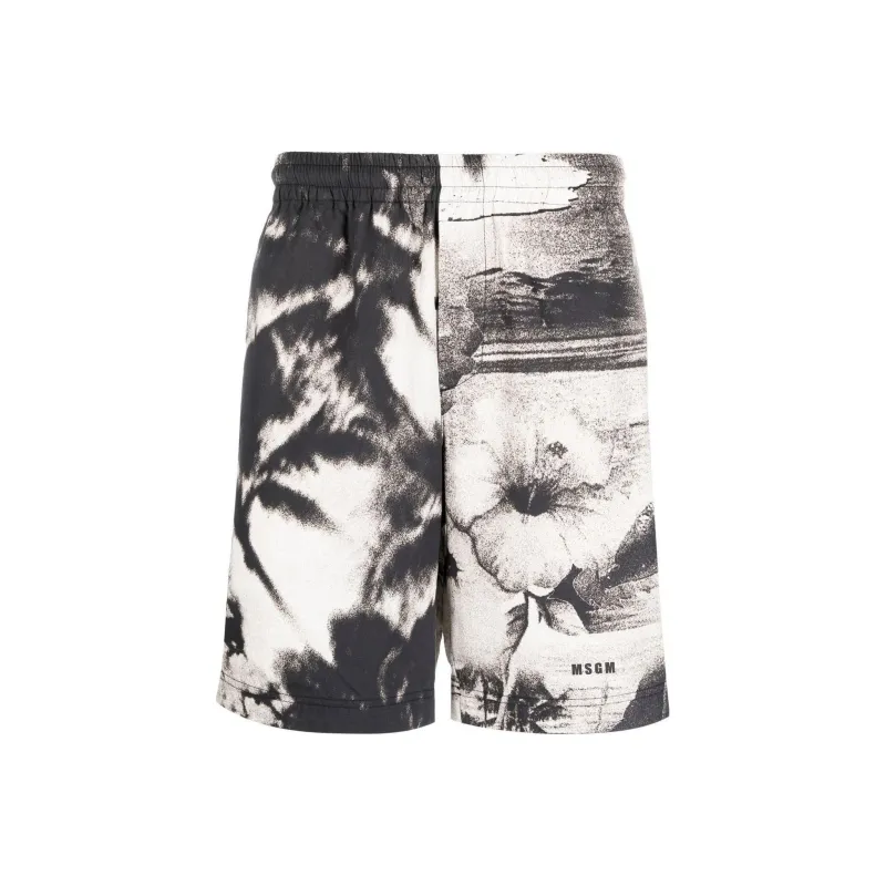 MSGM Graphic Printed Bermuda Shorts-0