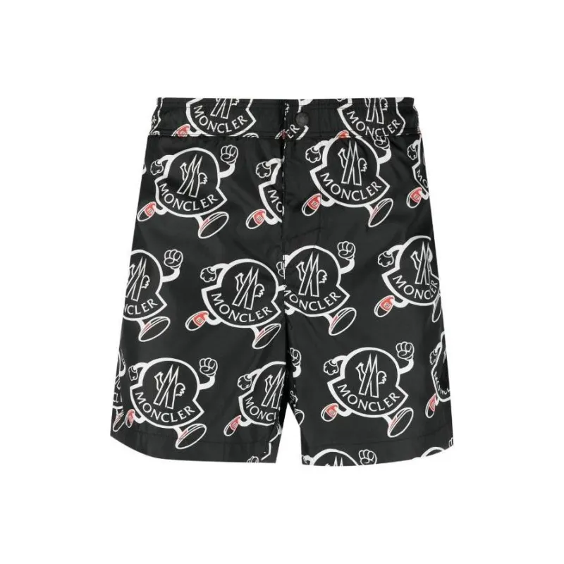 Moncler Allover Logo Printed Swim Shorts-0