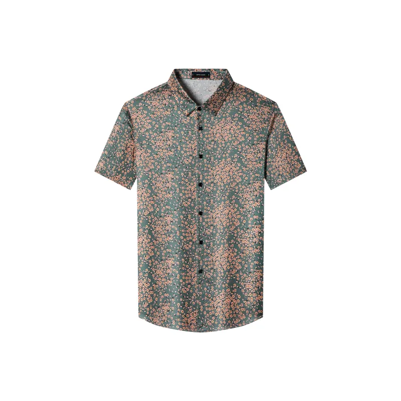 PIERRE CARDIN Shirt Men's Green Cherry Blossoms-0