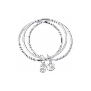 Hui Xuan Charm 999 Fine Silver Bangles Women's