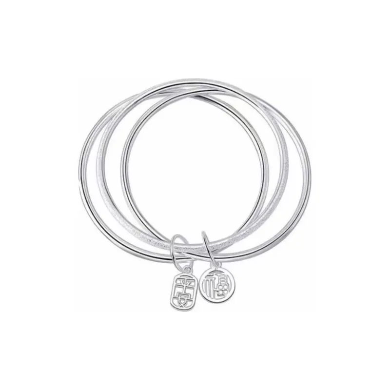 Hui Xuan Charm 999 Fine Silver Bangles Women's-0