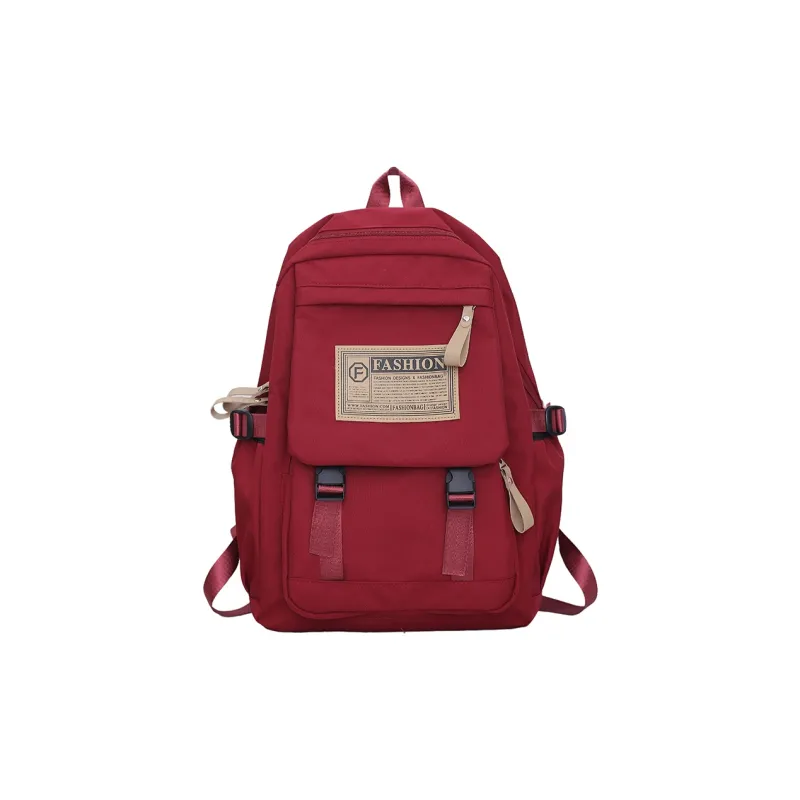MOK Nylon Backpack Regular Unisex White/Black/Burgundy/Khaki-11
