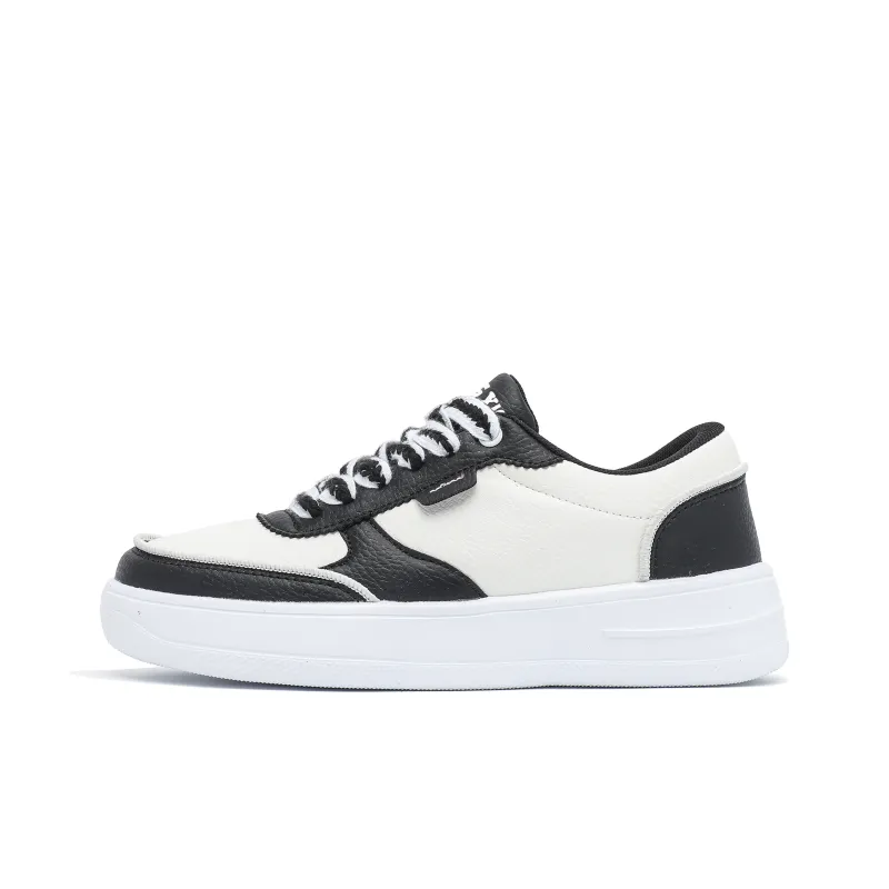 Singing Slip Resistant, Abrasion Resistant, Lightweight Low Top Skateboard Shoes Unisex Black White-0