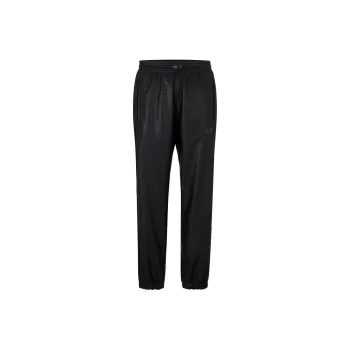 HUGO BOSS Faux-Leather Tracksuit Bottoms With Framed Logo Casual Pants Men's Black
