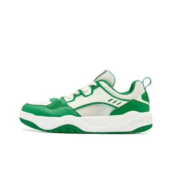 QIAODAN Non slip Lightweight Low Top Skateboard Shoes Men's White Green