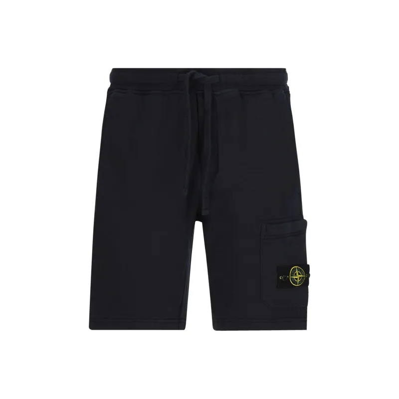 STONE ISLAND Compass appliqué Cotton Track Shorts-0