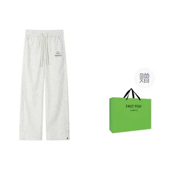 FASTFISH Casual Pants Unisex White Heather Gray
