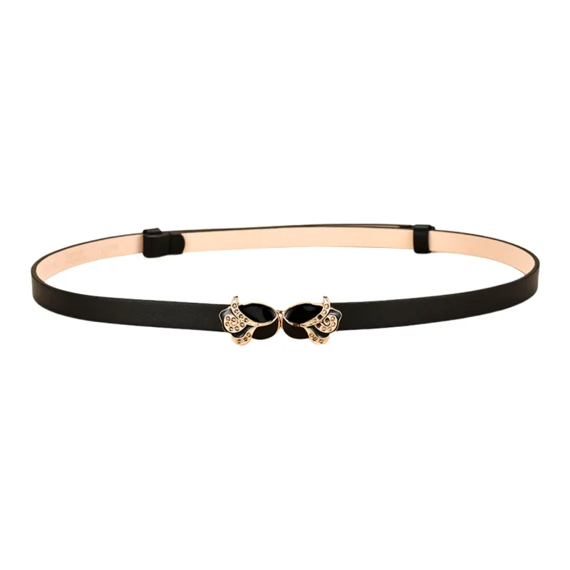 Cranta Komeia Cow Split Leather Cow Split Leather Belts Women's 1.2cm-0