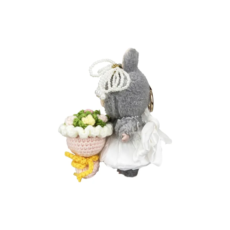 [Modified Doll] POP MART Labubu THE MONSTERS Heartbeat Macaron Collection Pure White Bridal, Cute Hang Tag Box 17cm-26