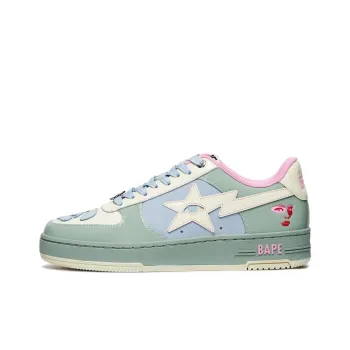 KidSuper x A BATHING APE Bapesta Low Top Skateboard Shoes Unisex Beige Green