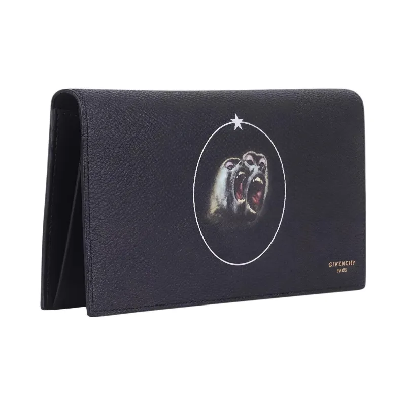 GIVENCHY Cow Leather Card Holder Wallet Coin Purses Men's Black-1