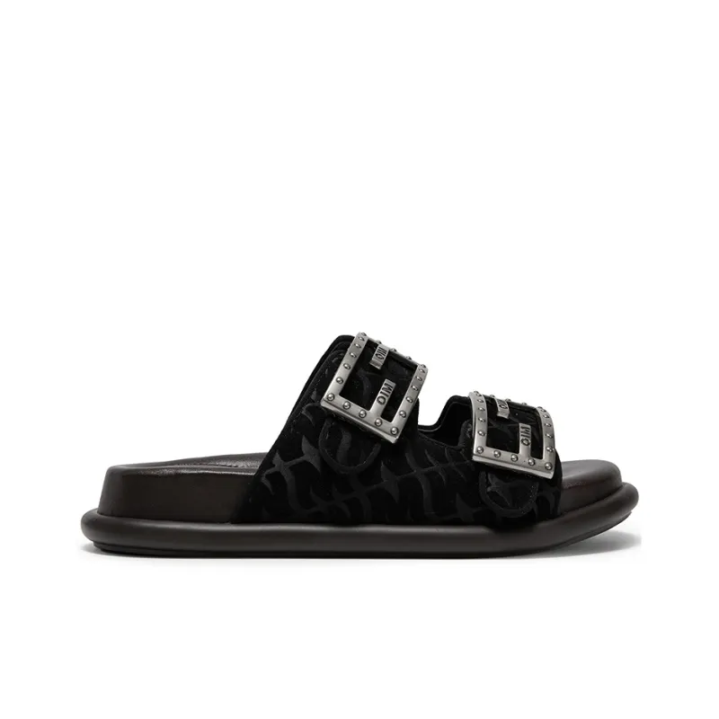 MIO Slide Slippers Women's Black, White-2