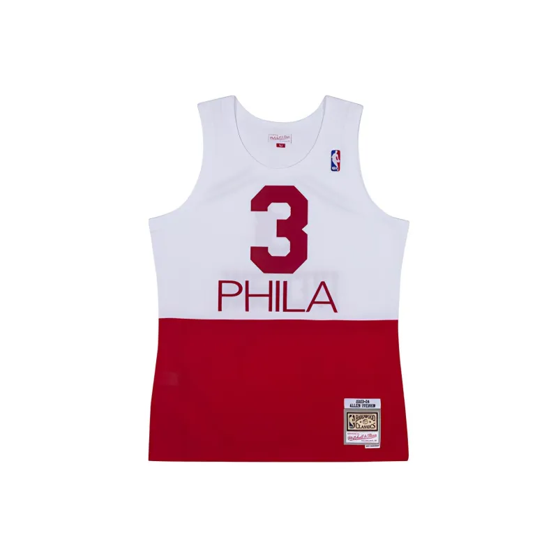 Mitchell Ness Basketball Jerseys Men White Red-0