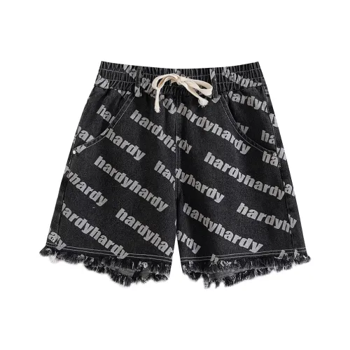 HARDY HARDY 블랙 남녀공용 데님 반바지