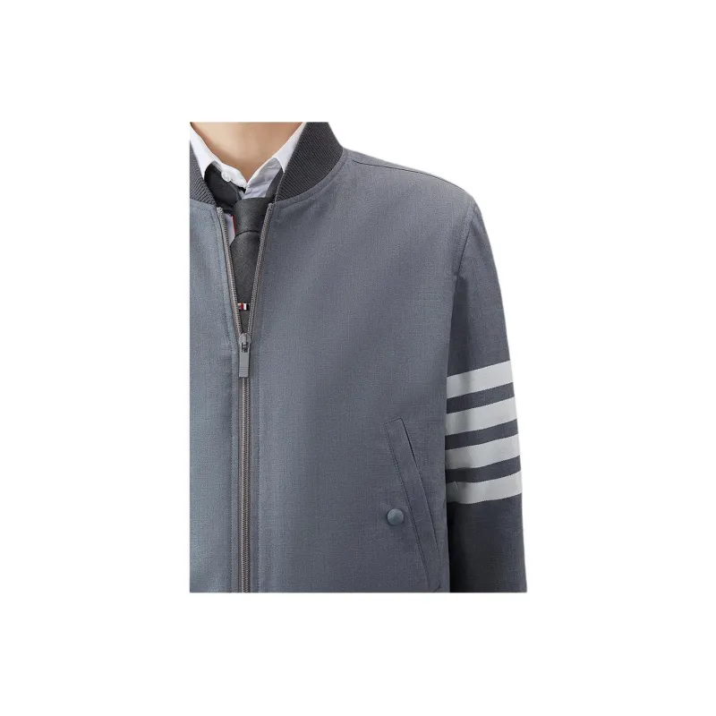 THOM BROWNE 4-Bar Zipped Bomber Jacket-3