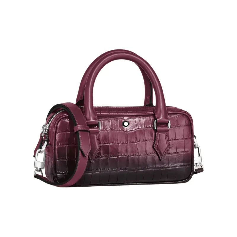 MONTBLANC Full Grain Cow Leather Shoulder Bag, Crossbody Bag, Handbag Mini Women's Ink Black Currant Color-1