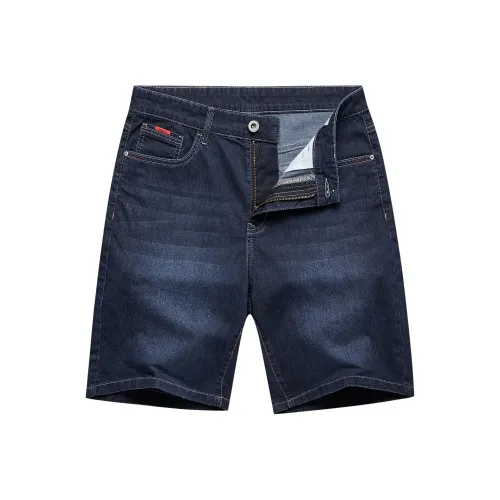 Dance With Wolves Denim Shorts Men's Dark Blue
