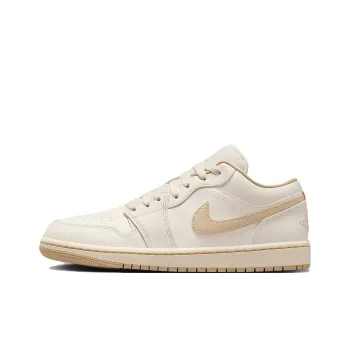 Jordan Air Jordan 1 Anti Slip Wear Resistant Low Top Vintage Basketball Shoes Women's Beige