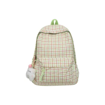 H YXIANG Cotton Linen Blend Backpack Women's Multicolor