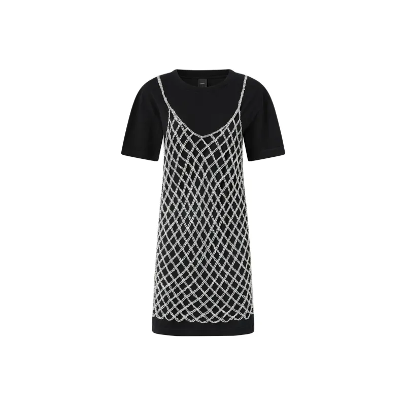 PINKO Beaded Mesh overlay Dress-1
