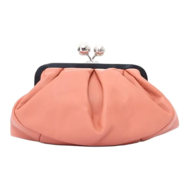 WEEKEND MaxMara Calfskin One Shoulder Clutch Women's Pink-1