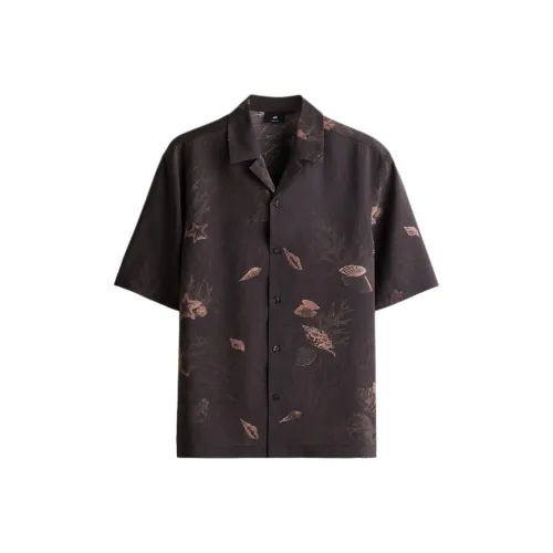 H&M Shirt Men's Dark Brown/Pattern