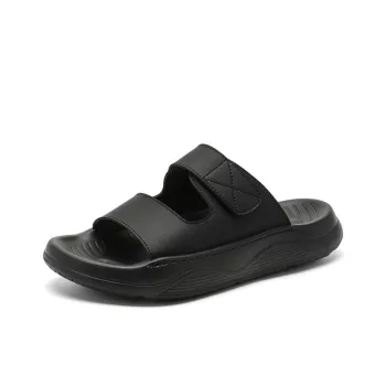 WEISHIBANGWEI Slip Resistant Abrasion Resistant Cushioning Slide Slippers Men's Black
