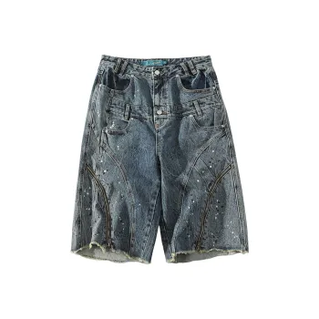A SQUARE ROOT Denim Shorts Unisex Blue
