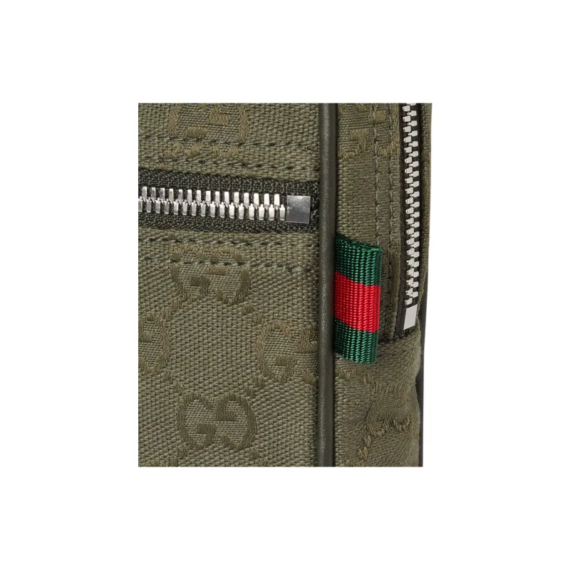 GUCCI Canvas Bag, Crossbody Handbag Mini Men's Forest Green-5
