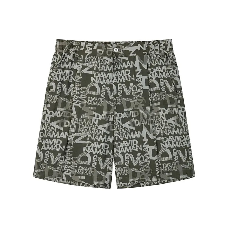 DAVID NAMAN Casual Shorts Men Army Green-0