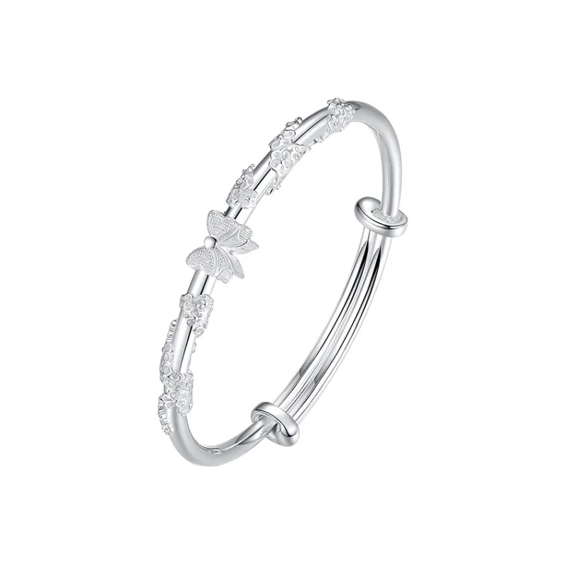 Yuanyanghuangjin 999 Fine Silver Bangles Women's-0