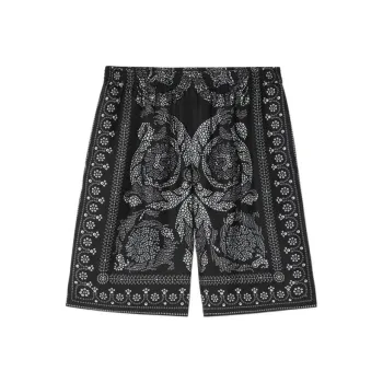 VERSACE Baroque Silk Shorts