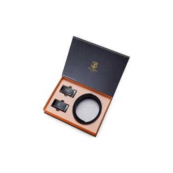 GUSKI Top Grain Cow Leather Automatic Buckle Belt, Premium Elegance Genuine Leather Belt Men's Gunmetal Width 3.5cm