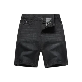 Dance With Wolves Denim Shorts Men's Black Gray