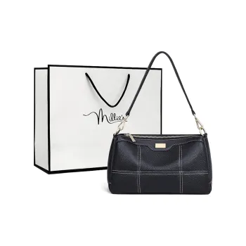 MILLIE'S Cow Leather Crossbody Bag, Shoulder Bag, Underarm Pillow Bag Regular Women's Black