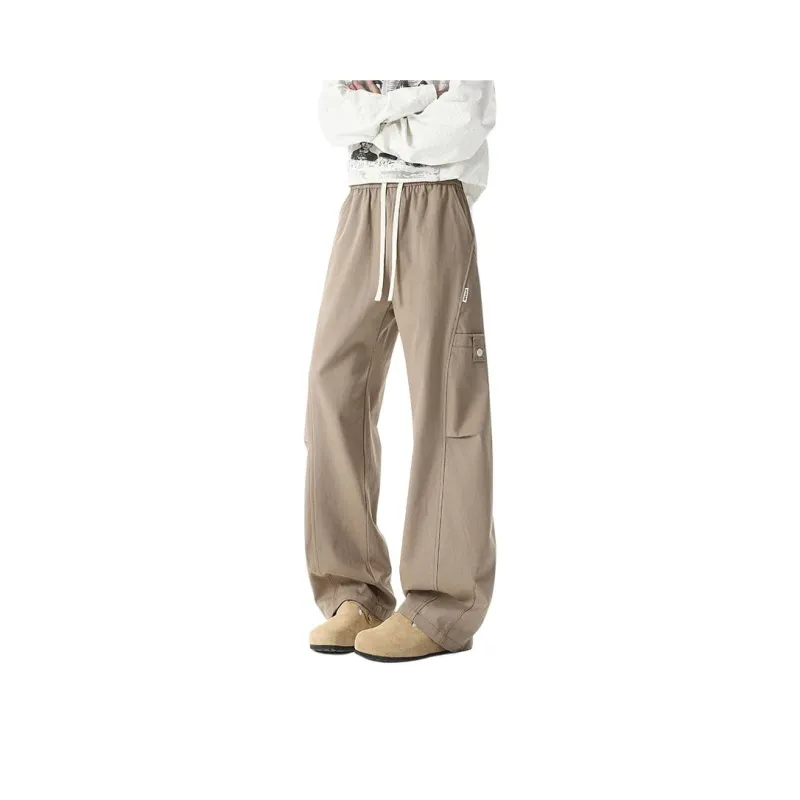 HCHUICHENG Casual Pants Unisex Khaki-5