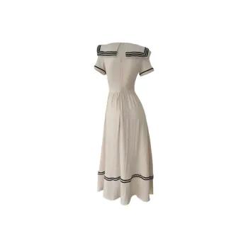 QYPRF Short Sleeved Dress Women's Apricot