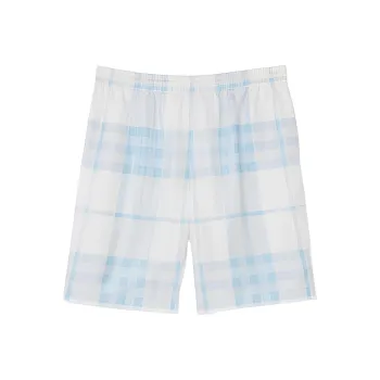 Burberry Silk Twill Check Shorts