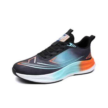 Kuding Running Shoes Men Low Top White Blue/Blue Black/Black