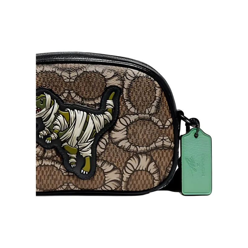 COACH MBJ Collaboration Camera Leather Camera Bag, Crossbody Bag Trumpets Unisex Khaki-3