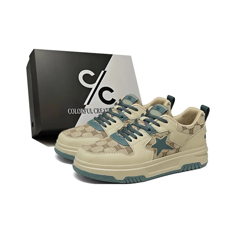 Colorful Creations Slip Resistant, Abrasion Resistant, Breathable, Height Increasing Low Top Skateboard Shoes Men's Box-0