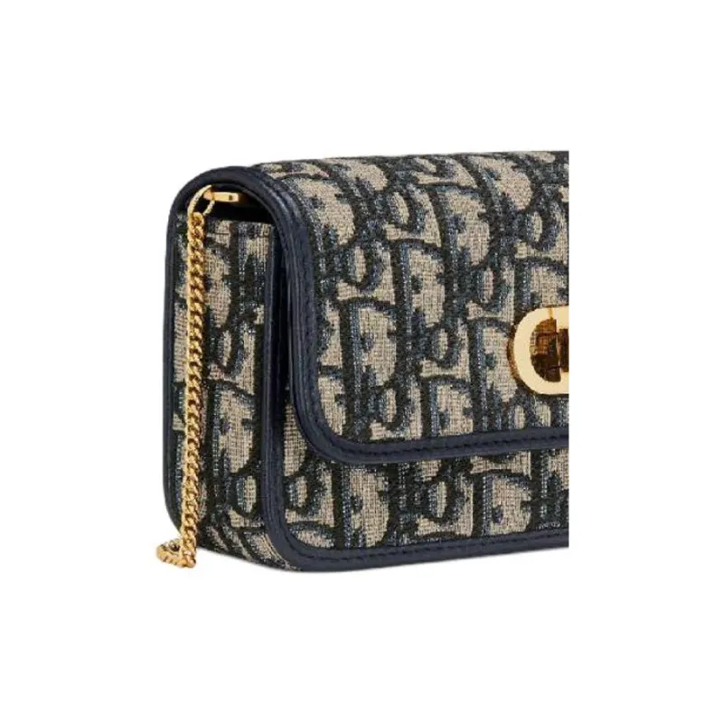DIOR Miss Caro Cotton Shoulder Bag Trumpets Women's Blue-3