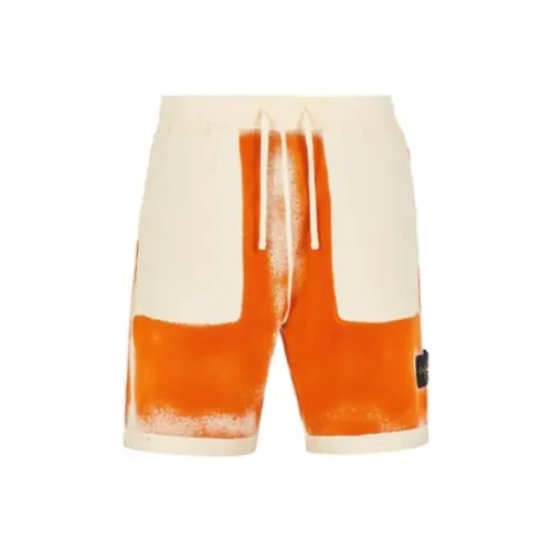 STONE ISLAND STONE ISLAND Hand Sprayed Casual Shorts Men's Burnt Tea Brown