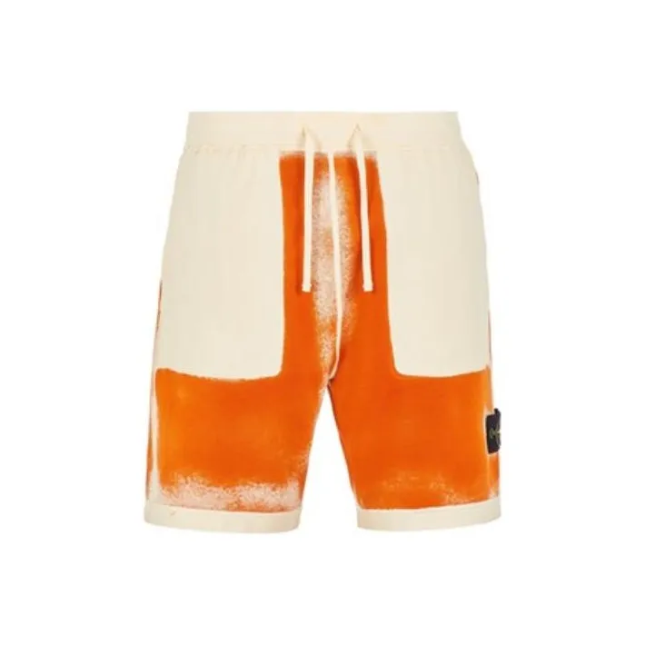 STONE ISLAND STONE ISLAND Hand Sprayed Casual Shorts Men's Burnt Tea Brown-0