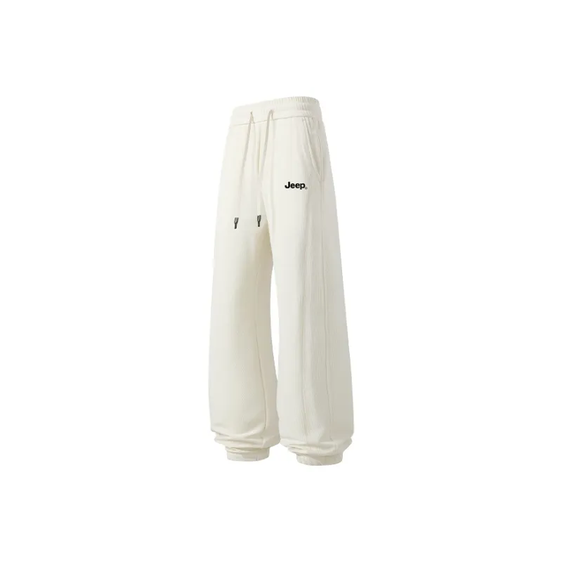 Jeep Elastic Straight Fit Elastic Cuff Lace Up Casual Pants Unisex-0