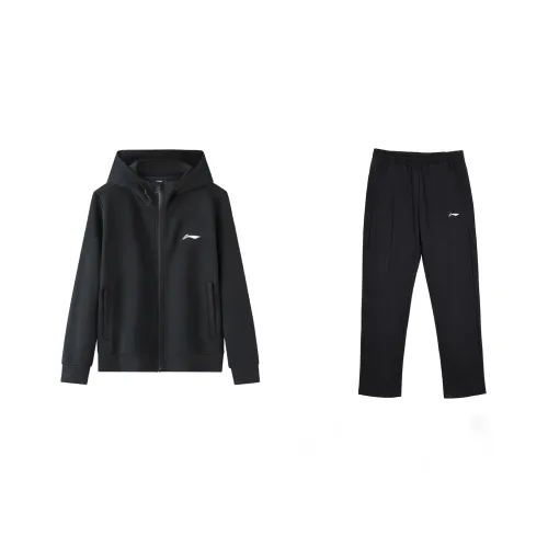 LINING Casual Sportswear Men Set Black+Black