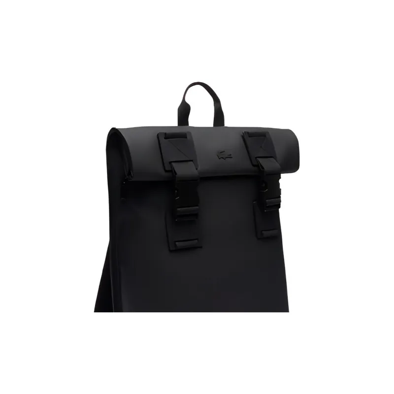 LACOSTE PVC Polyvinyl Chloride Backpack Regular Men's Black-4
