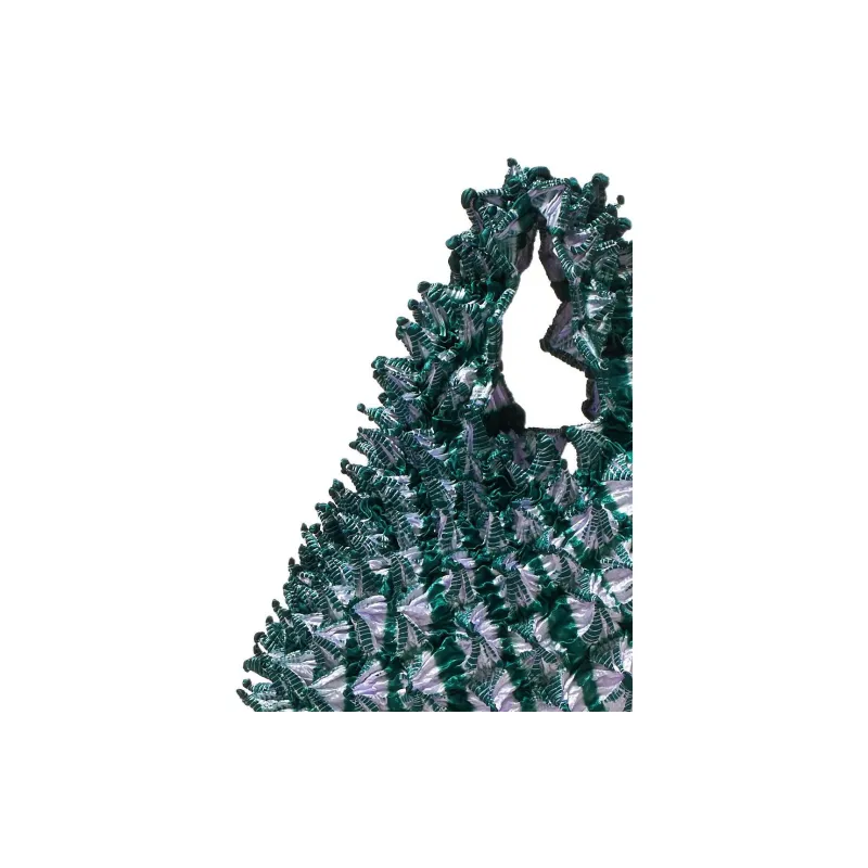 BUNZABURO Polyester Sea Urchin Bag Durian Bag Handbag Regular Unisex Green White Tie Dye-4