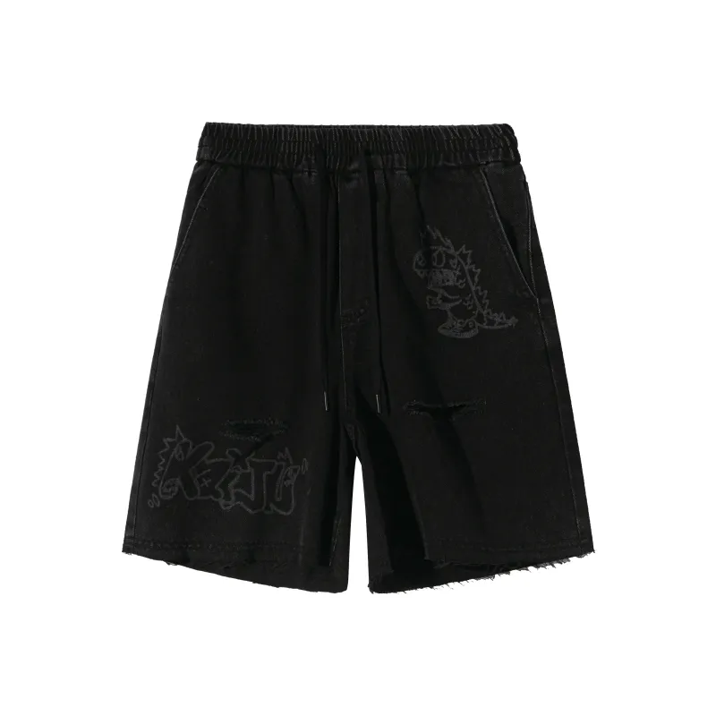 Tokidoki Denim Shorts Unisex Black-0